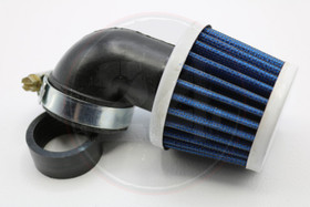 Ilmansuodatin Power filter 28/35mm 90° kulmalla, valkoinen