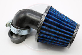 Ilmansuodatin Power filter 28/35mm 90° kulmalla, carbon