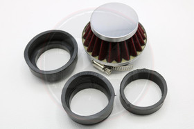 Ilmansuodatin Power filter 42/45-54mm, kromi / punainen