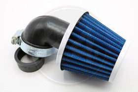 Ilmansuodatin Power filter 28/35mm 90° kulmalla, valkoinen