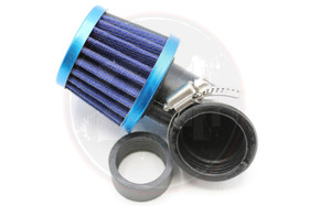 Ilmansuodatin Power filter 28/35mm 90° kulmalla, sininen