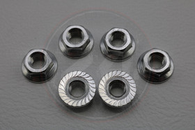 M6 alumiini mutteri 6kpl, hopea