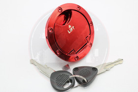 Polttoainesäiliön korkki lukolla + 2 avainta punainen, MBK Nitro, Yamaha Aerox