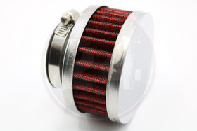 Ilmansuodatin Power filter 42mm, kromi / punainen