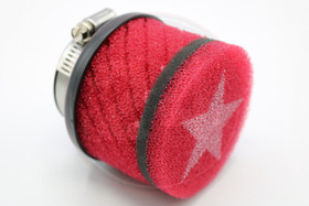 Ilmansuodatin vaahtomuovi 48mm 45° kulmalla / suora, punainen