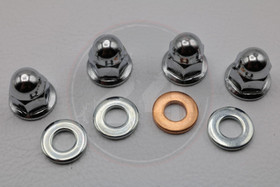 Sylinterin pinnapulttien kupumutterit + prikat 4kpl M6 x 1.0mm