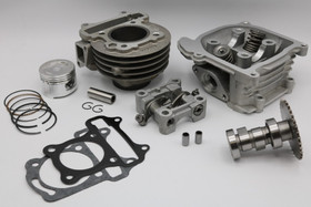 Sylinterisarja 47mm 13mm tappi 72cc + kansisarja hopea, Kiina skootterit GY6