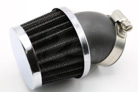 Ilmansuodatin Power filter 35mm 45° kulmalla, kromi / musta