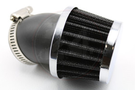 Ilmansuodatin Power filter 35mm 45° kulmalla, kromi / musta