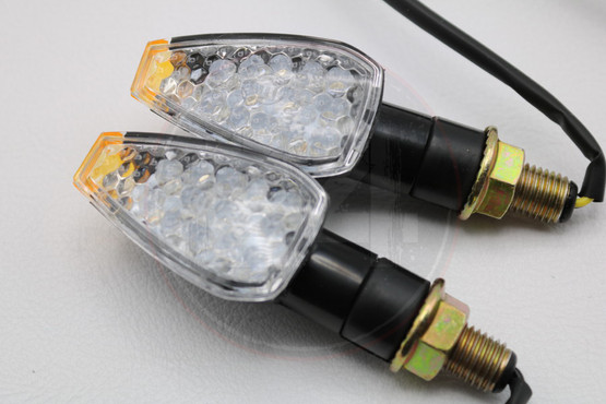 Led-vilkkupari, musta / kirkaslasi