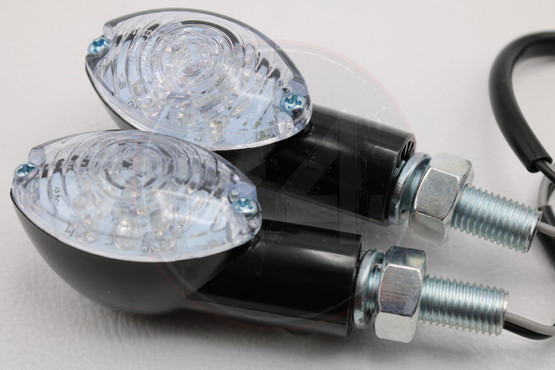 Led-vilkkupari, musta / kirkaslasi
