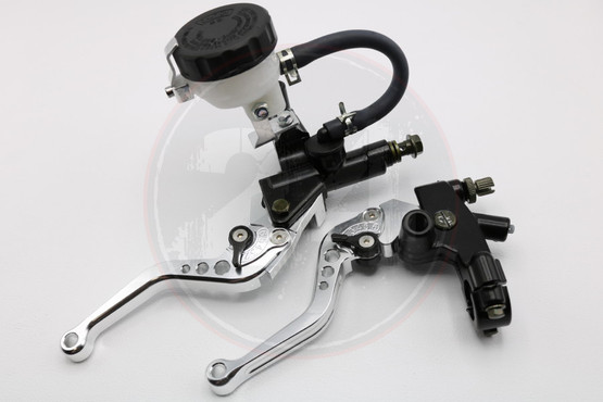 Etujarrusylinteri + kytkinkahva sarja, hopea