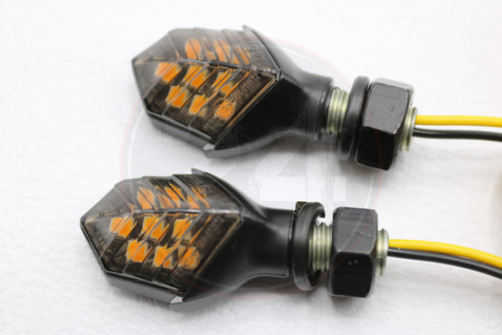 Led-micro vilkkupari, musta / savulasi