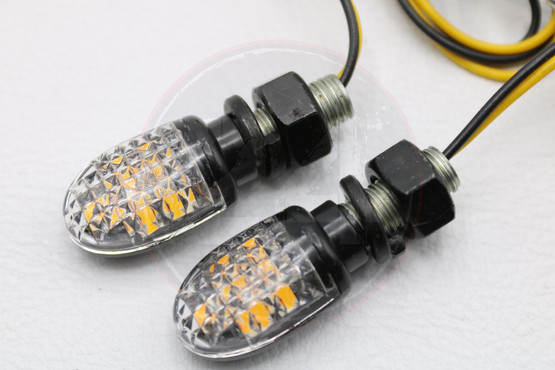 Led-micro vilkkupari, musta / kirkaslasi