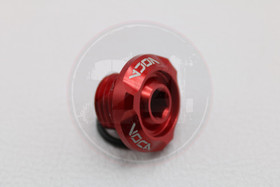 Öljyn täyttökorkki alumiini punainen, Minarelli vaaka / pysty