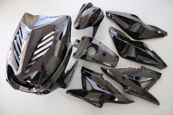 Katesarja metallinhohto musta (8 osaa), MBK Nitro / Yamaha Aerox