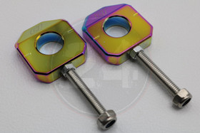 Ketjunkiristin pari 15mm alumiini neonkromi, Aprilia / Derbi / Gilera