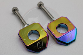 Ketjunkiristin pari 15mm alumiini neonkromi, Aprilia / Derbi / Gilera