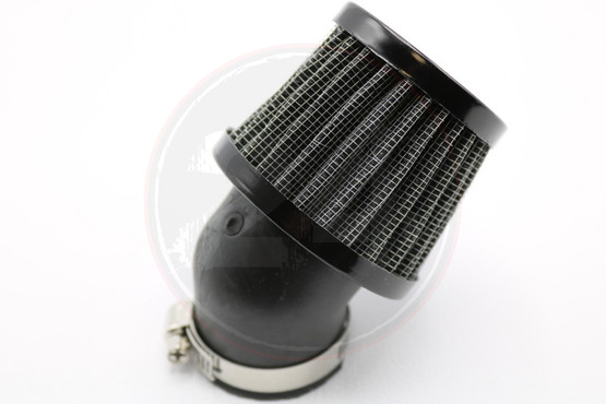 Ilmansuodatin Power filter 28mm 45° kulmalla, musta