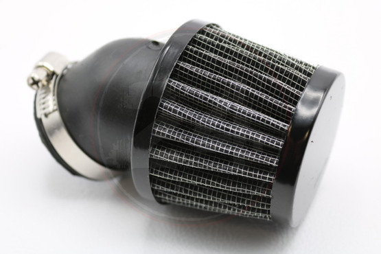 Ilmansuodatin Power filter 28mm 45° kulmalla, musta