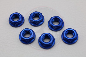 M6 alumiini mutteri 6kpl, sininen
