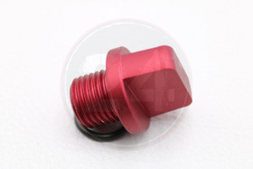 Öljyn täyttökorkki alumiini + o-rengas mattapunainen, Minarelli MBK / Yamaha