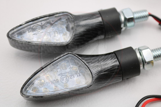 Led-vilkkupari, carbon / kirkaslasi