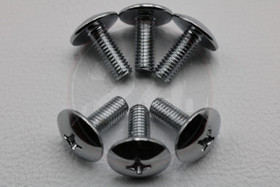 Kateruuvi kromi 6kpl, M6 x 16mm kanta 16mm