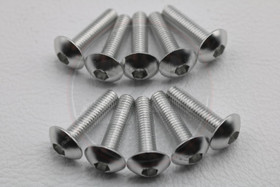 Kateruuvi hopea 10kpl, M5 x 20mm kanta 11.40mm