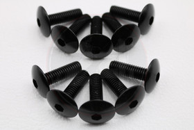 Kateruuvi musta 10kpl, M6 x 20mm kanta 15.80mm