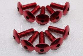 Kateruuvi punainen 10kpl, M6 x 20mm kanta 15.80mm