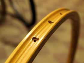 WOODEN RIM CB SANREMO 36H CLINCHER HICKORY PAIR W/NIPPLES