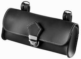 SADDLE BAG, BLACK LEATHER