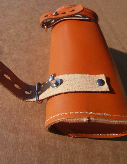 SADDLE BAG, COGNAC BROWN LEATHER