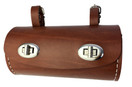 SADDLE BAG, BROWN, BARREL SHAPE