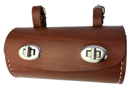 SADDLE BAG, BROWN, BARREL SHAPE