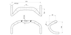 SCHINDELHAUER TRACK HANDLEBAR OS MATT BLACK 370 MM
