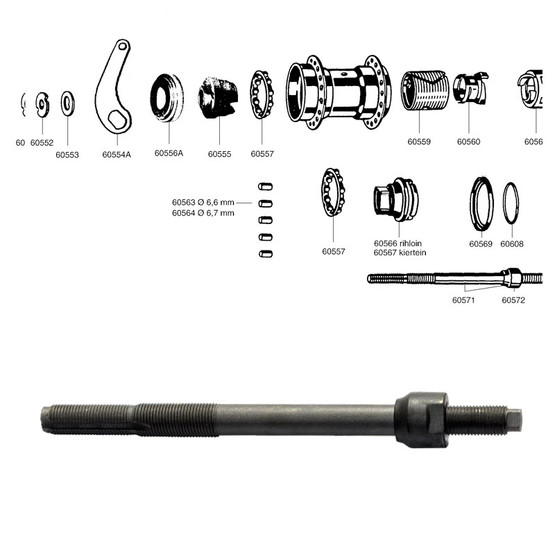 AXLE W/CONE FAVORIT 1 SPEED