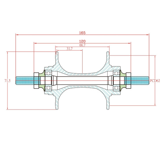 BITEX FIXED/FREE FLIP-FLOP REAR HUB 32H SILVER