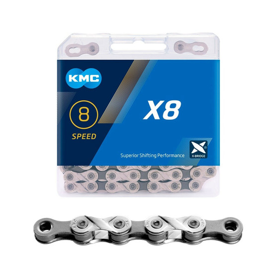 KMC X8 SILVER/GREY 1/2X3/32