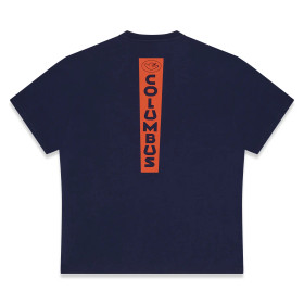 COLUMBUS FORK STICKER T-SHIRT BLUE L