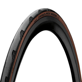 CONTINENTAL GRAND PRIX 5000 700X25C 25-622 BLACK/BROWN FOLDABLE