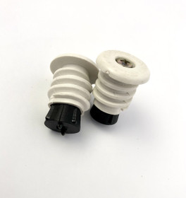 HANDLEBAR END PLUG, ADJUSTABLE, PAIR WHITE