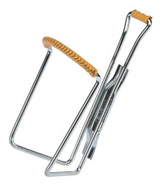 BOTTLE HOLDER STAINLESS STEEL/LEATHER