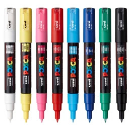 Posca maalikynäsetti 8kpl, PC-1M, perusvärit