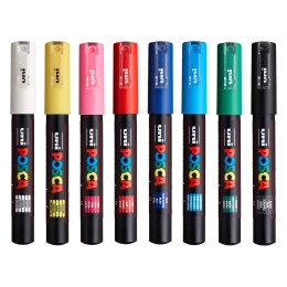 Posca maalikynäsetti 8kpl, PC-1M, perusvärit