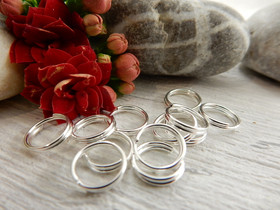 Välirengas, 8mm, tupla/kirkashopea, 50kpl