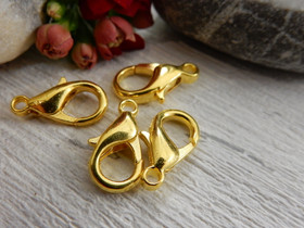 Papukaijalukko 12mm, kulta,  10kpl