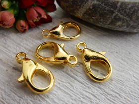 Papukaijalukko 14mm, kulta, 10kpl