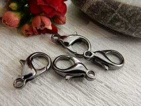 Papukaijalukko 14mm, gunmetal, 10kpl